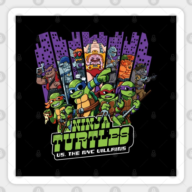 Ninja Turtles Vs the NYC Villains Magnet by Jc Jows